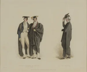 Gentleman Commoner et Nobleman avec Pro Proctor, gravé par J. Agar, publié dans 